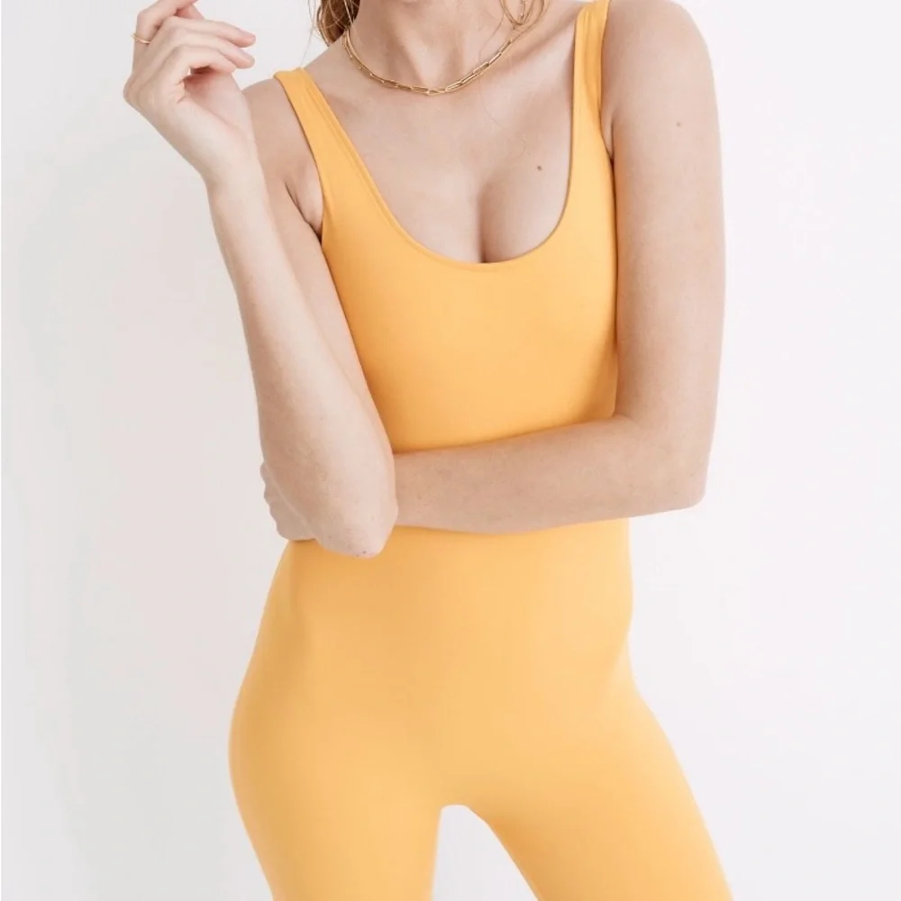 Madewell Girlfriend Collective Bike Unitard in Golden Yellow - Picture 5 of 10